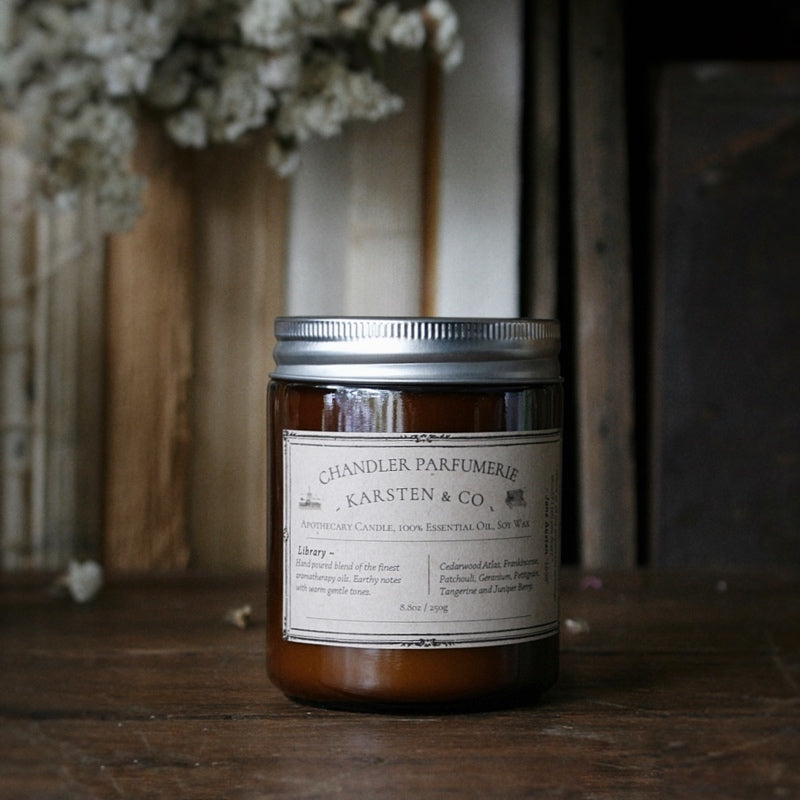 100% Pure Plant-Distilled Essential Oil Candle “Library”