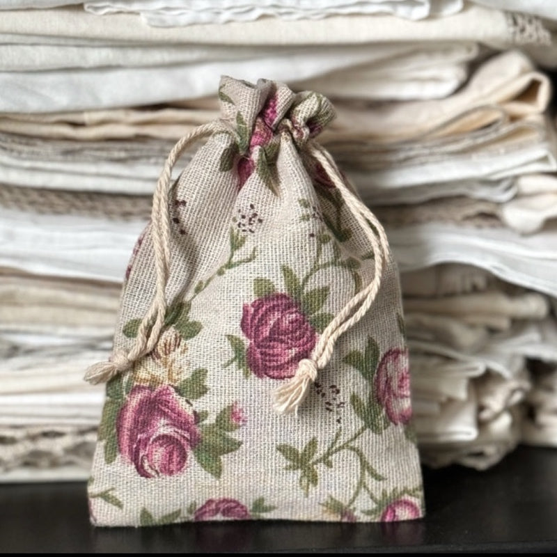 Organic Lavender Linen Sachets “Rose”