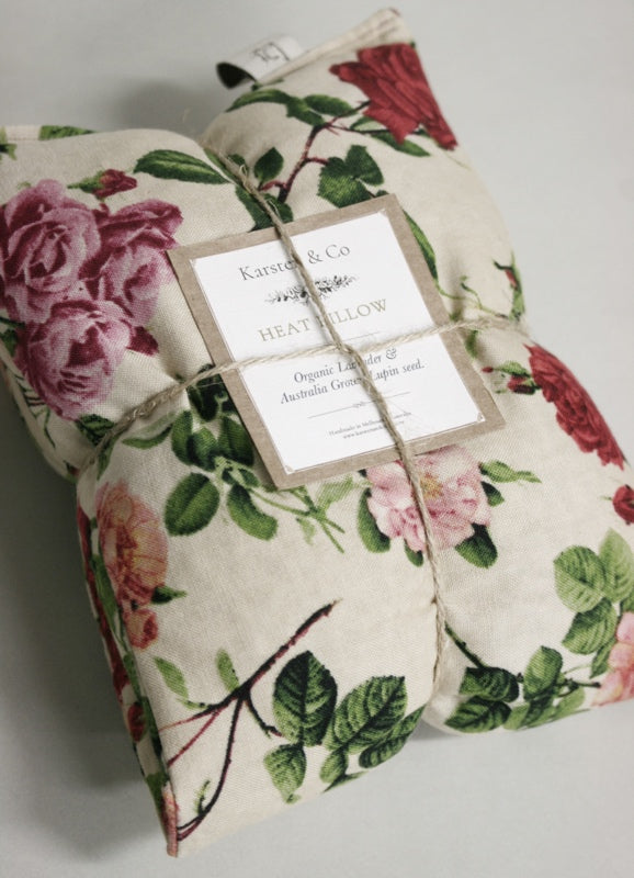 Organic Lavender & Lupin Heat Pack - Pillow “Rose Bouquet"