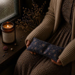 Load image into Gallery viewer, lavender eye pillow handmade in Australia, with bookish candle - navy floral - organic - Karsten &amp; Co.
