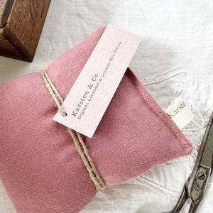 Natural Linen Eye Pillow, Organic Lavender "Rose"