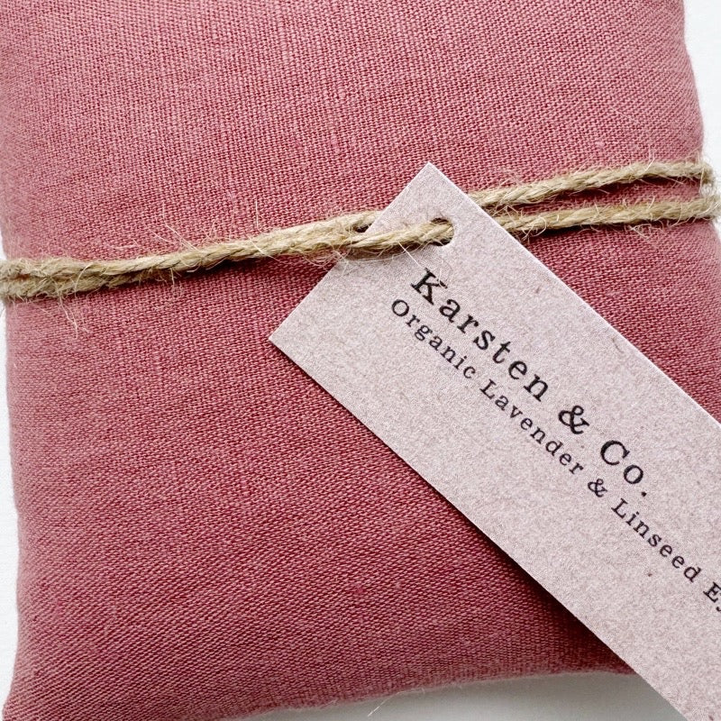 Natural Linen Eye Pillow, Organic Lavender "Rose"