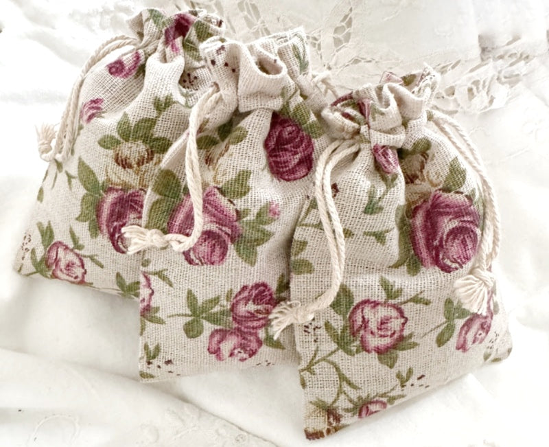 Organic Lavender Linen Sachets “Rose”