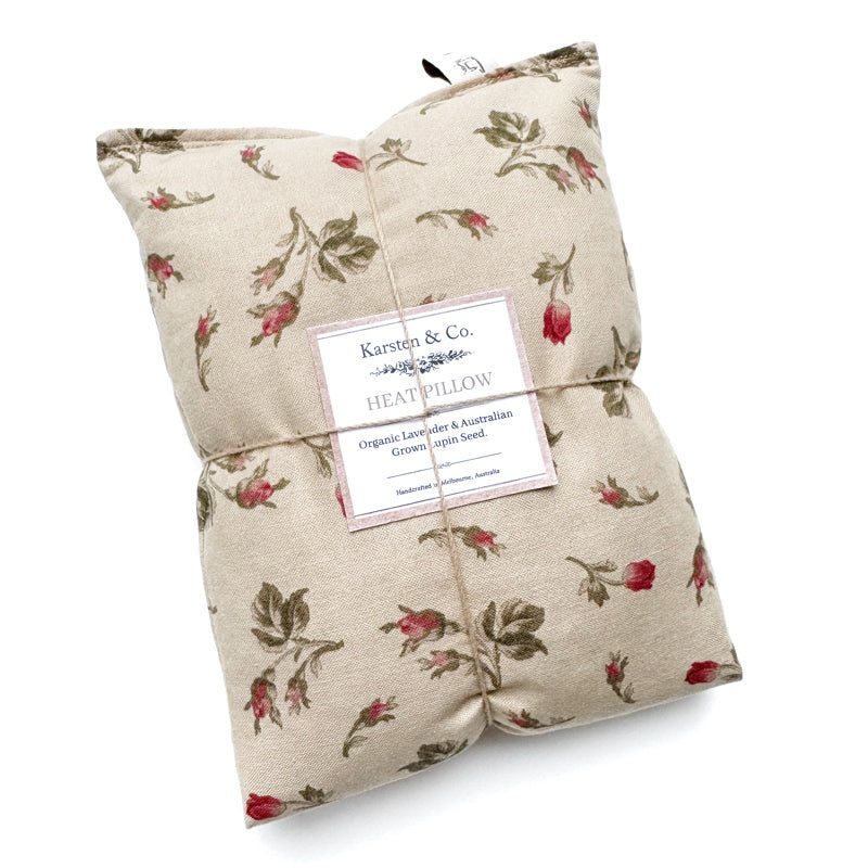 Lupin Heat Pillow / Organic Lavender "Cottage Rose "