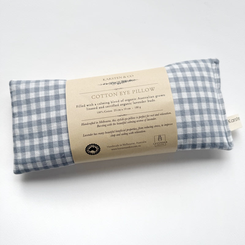 Eye Pillow / Organic Lavender “Blue Gingham”