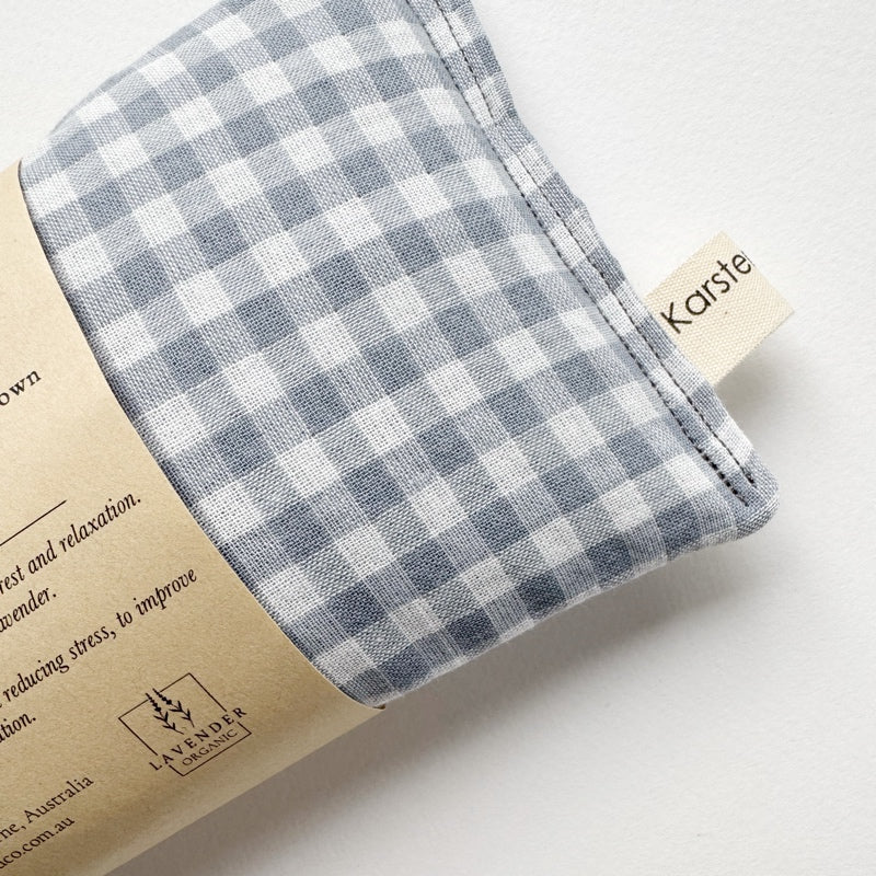 Eye Pillow / Organic Lavender “Blue Gingham”