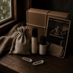 Load image into Gallery viewer, lavender gift set , including lavender sachet, roll on, essential oil and crystals - Karsten &amp; Co. Australia
