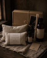 Load image into Gallery viewer, Organic Lavender Gift Set \ Lavender Lupin Heat Pillow, Lavender Eye Pillow, Lavender Reed Diffuser and Lavender Essential Oil - Karsten &amp; Co. Australia
