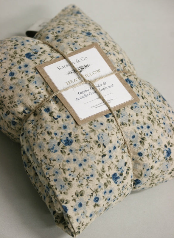 Organic Lavender & Lupin Heat Pillow "Antique Blue Rose"