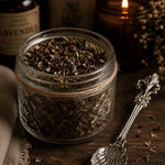 Load image into Gallery viewer, Organic Herbal Tea in Glass Jar with ornate spoon - Karsten &amp; Co. Australia

