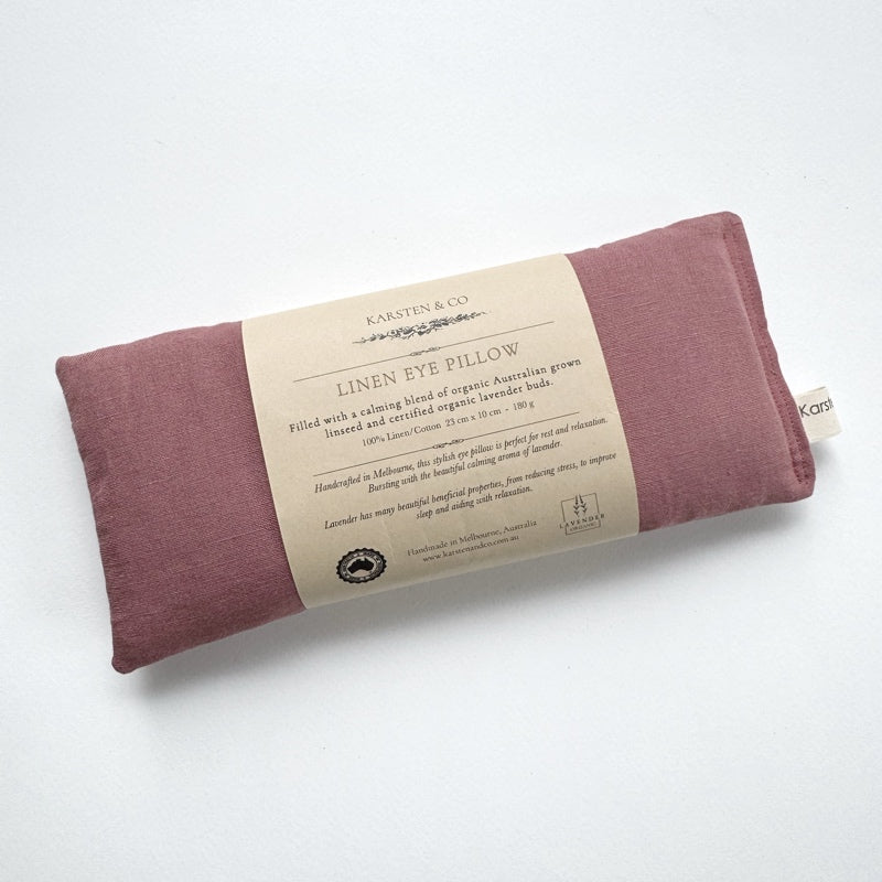 Natural Linen Eye Pillow, Organic Lavender "Rose"